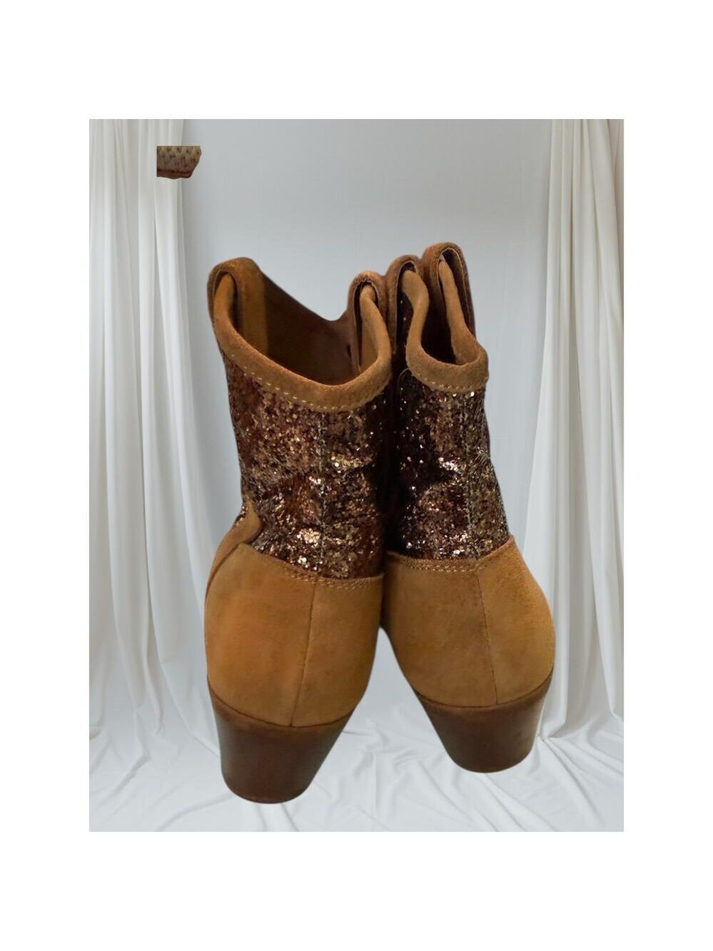 Dolce Vita Suede Glitter Ankle Boots - Women's Size 9 - Picture 4 of 7